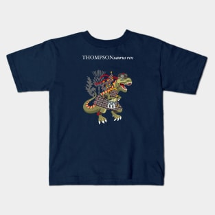 Clanosaurus Rex THOMPSONsaurus rex Thompson Family clan plaid Tartan Kids T-Shirt